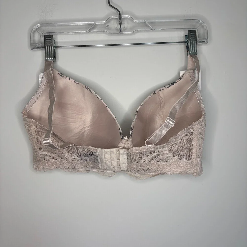 RENE ROFE NEW 38DD Bra Pink Floral Wireless Light Padding Adjustable Strap - Picture 2 of 8